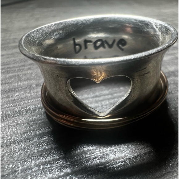 Brave Love Spinner ring Sterling silver with 10k Gold - Picture 4 of 7